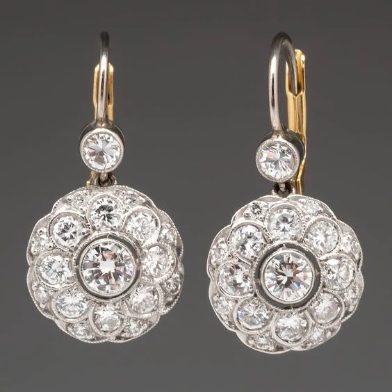 Vintage Round Crystal Mandala Earrings