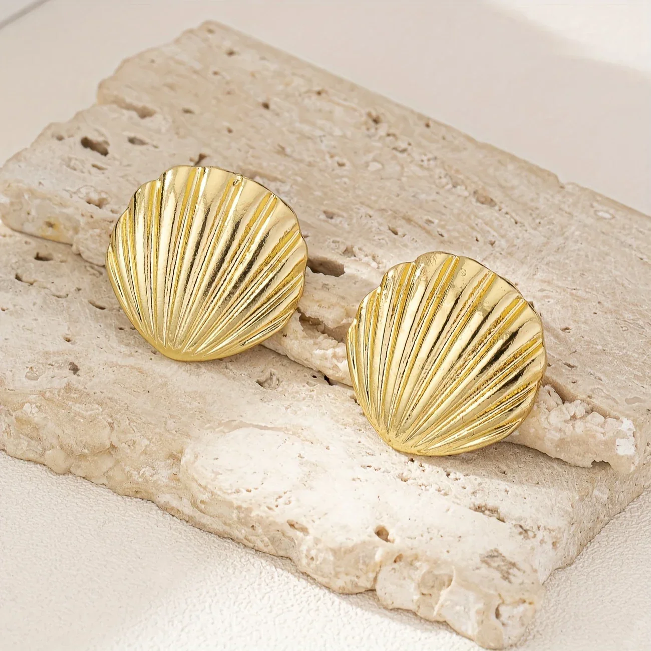 Waterproof Bohemian Gold Shell Earrings - Image 2