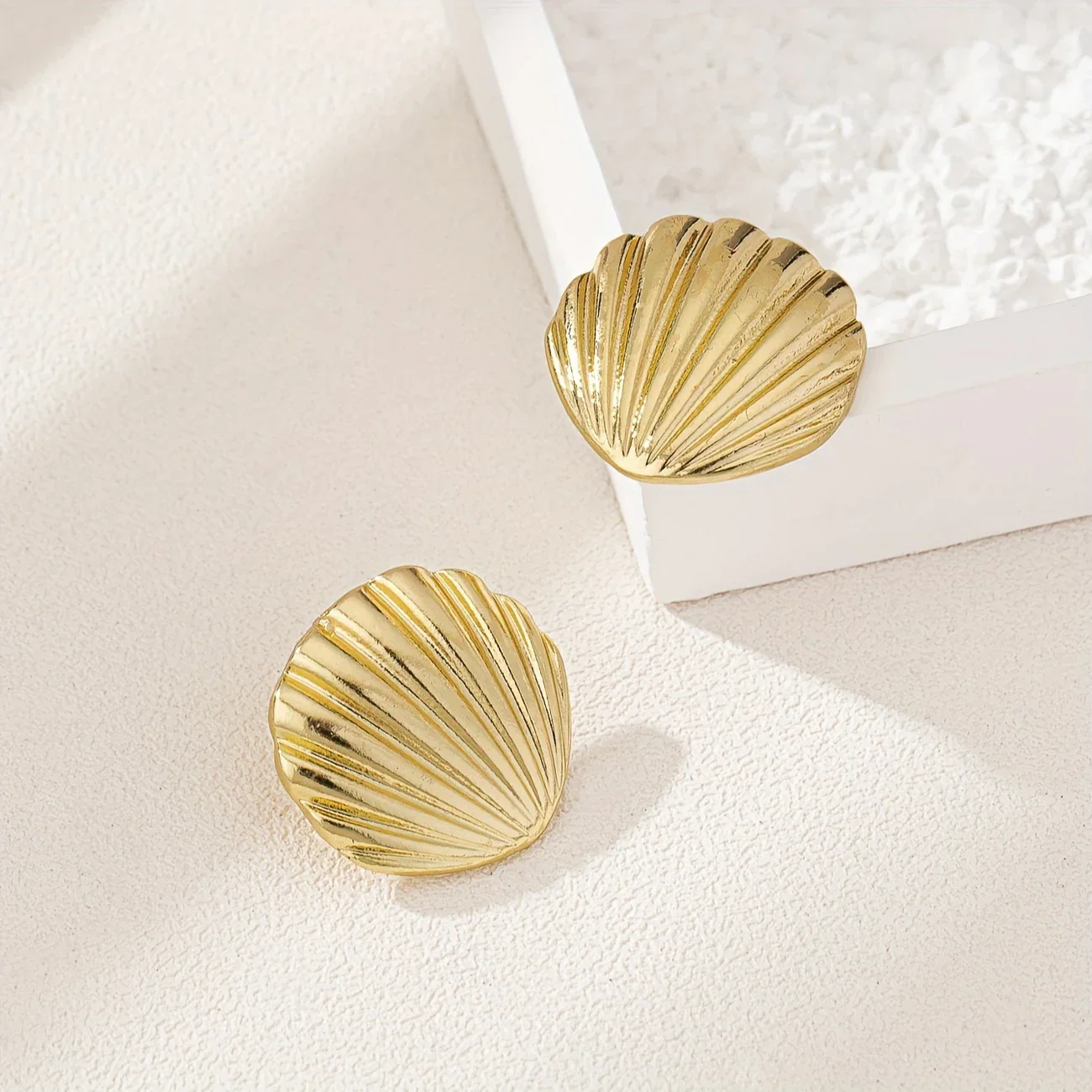 Waterproof Bohemian Gold Shell Earrings - Image 3